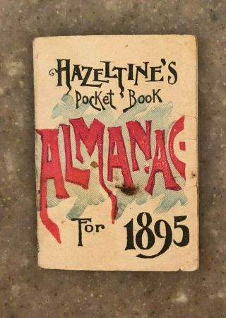 Vintage 1895 Hazeltine’s Pocket Book Almanac 5