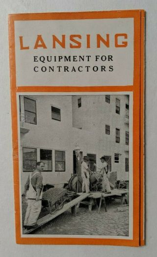 1920 Lansing Concrete Paving Mortar Mixer Contractors Illustrated Ny Ad Brochure