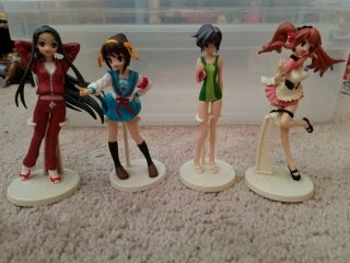 The Melancholy Of Haruhi Suzumiya Pvc Anime Figure Set.  Mikuru,  Yuki,  Tsuruya.