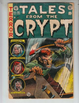 Tales From The Crypt 38 G,  (2.  5) 11/53 Censored Jack Davis Axe Murderer Cover