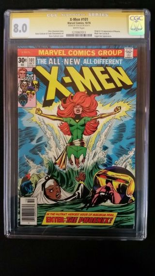 X - Men 101 Cgc 8.  0 Ss Signed Stan Lee 1st Phoenix White Pages