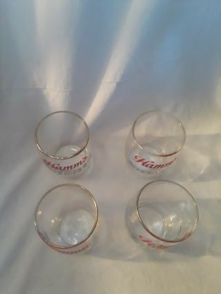 Set of 4 Vintage HAMM ' S Beer Glass 
