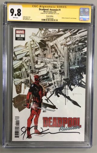 Deadpool Assassin 1 Variant Cover Cgc 9.  8 Signed By Bill Sienkiewicz