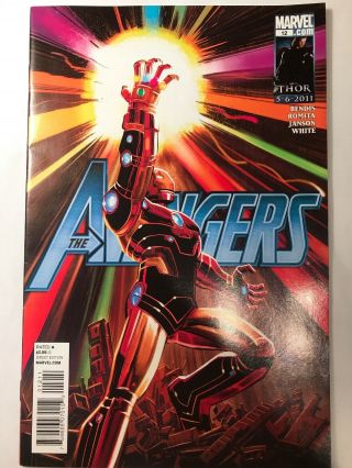 Avengers Vol 4 12,  (2011) Vf/nm 9.  0,  Iron Man Wields Infinity Gauntlet; Endgame
