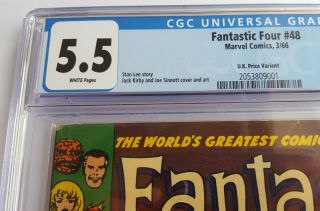 CGC 5.  5 Fantastic Four 48 1st Appearance Silver Surfer Galactus Marvel Comics 2