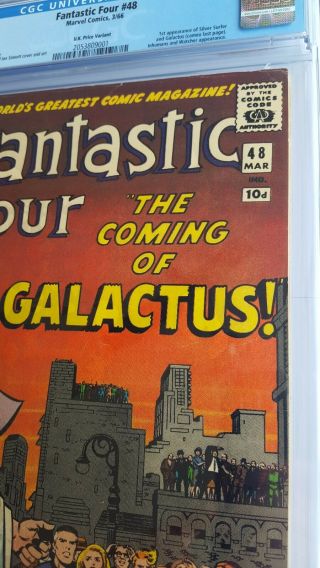 CGC 5.  5 Fantastic Four 48 1st Appearance Silver Surfer Galactus Marvel Comics 3