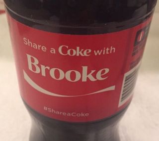 Share A Coke With Brooke 20 Fl Oz Collectible Bottle Rare Coca - Cola 10/26/15