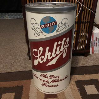 Vintage Schlitz Beer Can Metal Cooler 1973 Bar Tavern