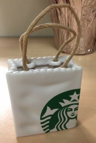 Starbucks 2018 Ceramic Starbucks Bag Ornament / Gift Card Holder / Planter