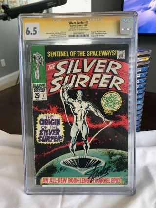 Silver Surfer 1 Cgc Ss 6.  5 Signed By Stan Lee (1968) Silver Age Marvel
