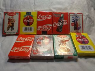 9 Assorted Decks Of Coca - Cola Playing Cards Factory
