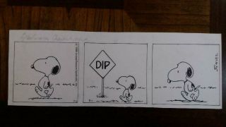 Peanuts Charls Schulz Signed Daily Comic Strip Art Dated 7 - 2 - 88