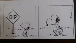 Peanuts Charls Schulz Signed Daily Comic Strip Art Dated 7 - 2 - 88 3