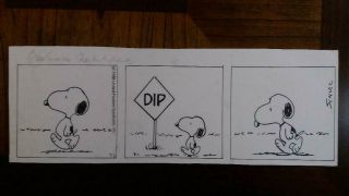 Peanuts Charls Schulz Signed Daily Comic Strip Art Dated 7 - 2 - 88 4