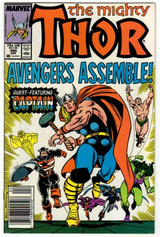 Thor 390,  Marvel,  1988 The Captain Lifts Thor 