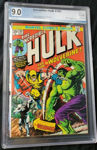 Incredible Hulk 181,  Pgx 9.  0 Looks Nm/mt 9.  8.  See Scans 1st Full Wolverine App