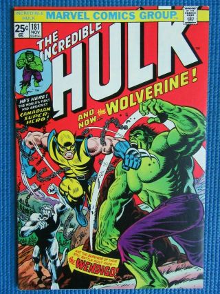Incredible Hulk 181 - (nm -) - 1st Full App Of The Wolverine/high Grade - W/pgs