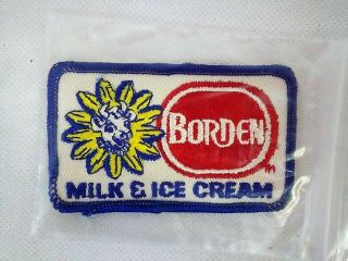Vintage Borden Dairy Milk And Ice Cream Embroidered Patch - Cow