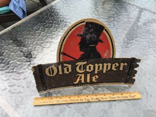 1930s Old Topper Ale Beer Foil Easel Back Advertising Sign Rochester Ny Brewing