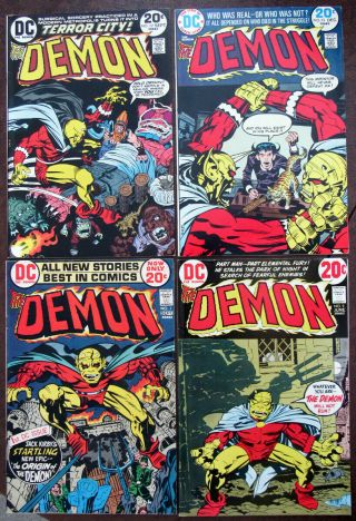 Jack Kirby The Demon 1972 Set Issues 1,  9,  12,  15 F/vf Dc Comics