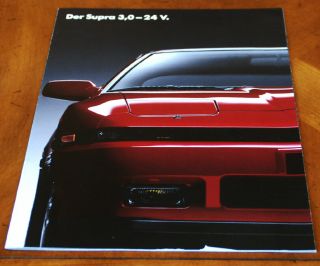 Toyota Supra 3.  0 - 24v (a70) Brochure Prospekt,  1986 (german Text)
