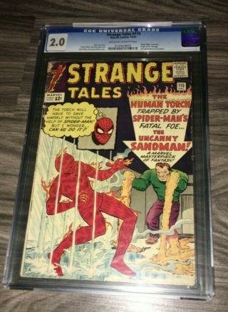 Strange Tales 115 (dec 1963,  Marvel) Cgc 2.  0 Human Torch Spider - Man Sandman
