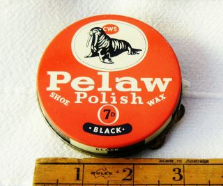 Co - Op / C.  W.  S.  - Pelaw / Walrus Shoe Boot Polish Tin - Black - 7d Size