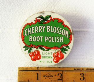 No.  2 Size CHERRY BLOSSOM Shoe Boot Polish Tin - Light Brown 2