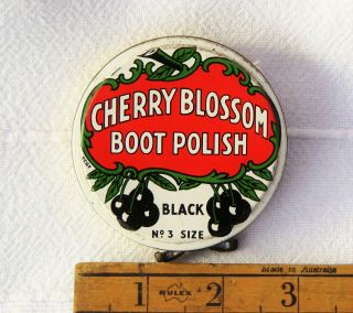 No.  3 Size Cherry Blossom Shoe Boot Polish Tin - Black