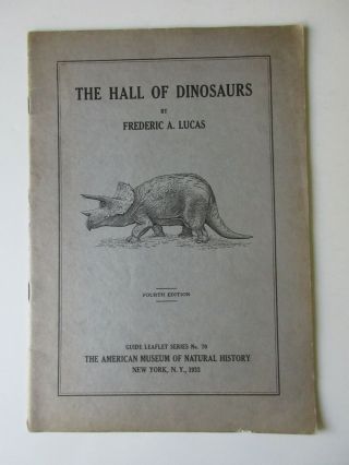 The Hall Of Dinosaurs By Frederic Lucas American Museum Of Natural History 1933