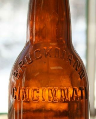 Bruckmann Brewery Cincinnati,  Ohio Amber Beer Bottle 11 oz 2