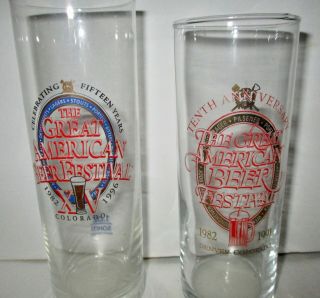 7 Assorted Great American Beer Festival Tasting Glasses Colorado Different Years 3