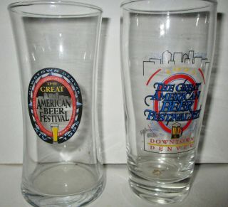 7 Assorted Great American Beer Festival Tasting Glasses Colorado Different Years 4
