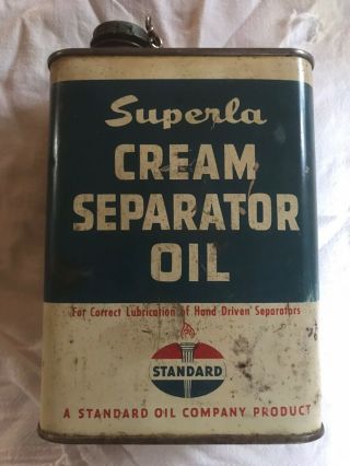 Superla Cream Separator Oil - Standard Oil Co.  Can With Cap & Chain