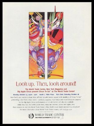1997 World Trade Center York City Twin Towers Big Apple Circus Print Ad