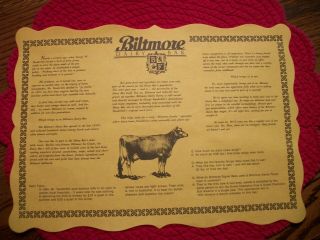 Biltmore Dairy Bar Nos Paper Place Mat For Table - Place Mat