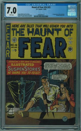 Haunt Of Fear 16 (2) Cgc 7.  0 Pre - Code Horror 1st Old Witch White Pages 1950