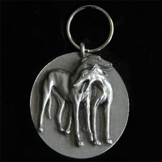 Greyhound Keychain - Whippet Keychain - Galgo Key Ring - Two Hounds