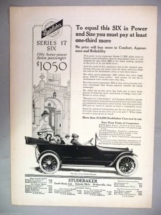 Studebaker Convertible Print Ad - 1916 Car,  Automobile,  Auto,  Motorcar