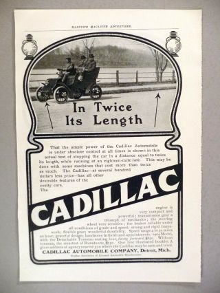 Cadillac Automobile Print Ad 1904