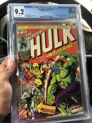 Incredible Hulk 181 Cgc 9.  2 White Pages 1st Appearance Of The Wolverine