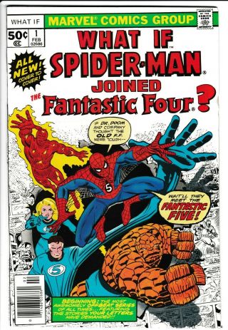 What If 1 Spider - Man Joined Fantastic Four (feb 1977,  Marvel) Vf/fn Hot