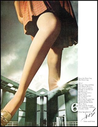 1967 Woman Great Legs Hanes Hosiery Leggings Vintage Photo Print Ad (adl7)
