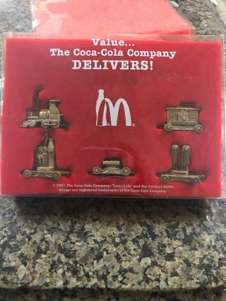 Coca Cola & Mcdonald’s Train Set Pewter In Package 5 Pc Set 2001