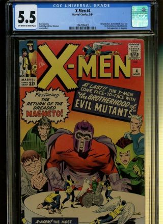 X - Men 4 Cgc 5.  5 |marvel| 1st Quicksilver,  Scarlet Witch,  Toad & The Brotherhood.