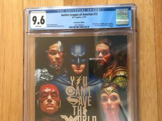 2017 Justice League of America 15 Aquaman & Wonder Woman Photo Cover Variant CGC 3