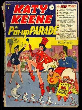 Katy Keene Pin - Up Parade 1 Pre - Code First Issue Archie Giant Comic 1955 Gd -