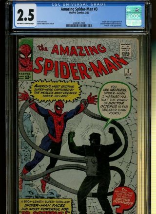 Spider - Man 3 Cgc 2.  5 | Marvel | Origin & Doctor Octopus - Otto Octavius.