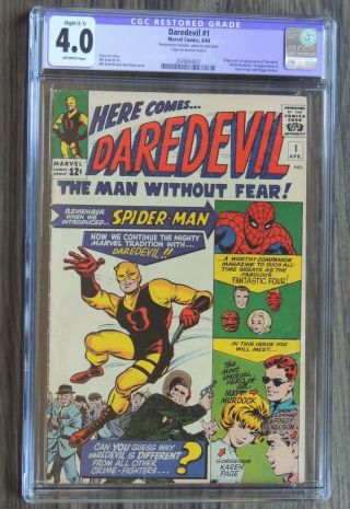 Daredevil 1 Cgc 4.  0 (ow) Restored 1st Appearance Of Dardevil