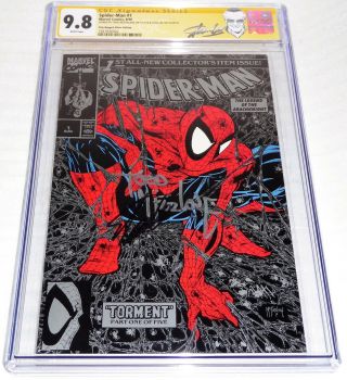 Spider - Man 1 Cgc Ss 9.  8 Signature Autograph Stan Lee Mcfarlane Silver Poly - Bag